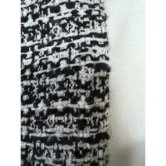Talbots Tweed Long Blazer Coat Black White Pockets Buttons Size XS Workwear - Picture 10 of 10